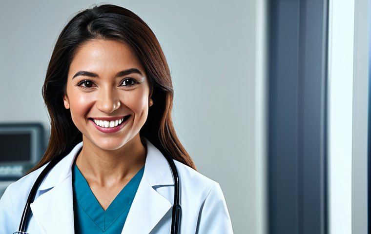 골절 후 재활 과정 - **

"A confident female doctor, fully clothed in a professional lab coat, smiling warmly in a modern...