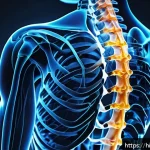 Home 20 척추재활 치료 후기 - A detailed educational illustration showing the human spine structure from a side view, highlighting...