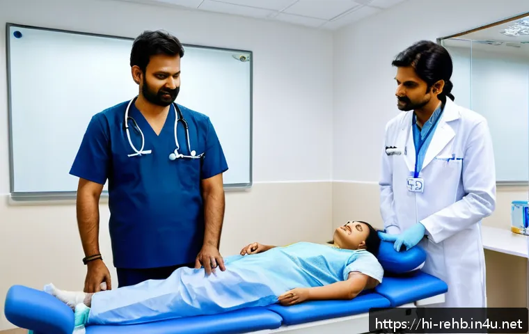 재활치료 전문 병원 추천 - A modern rehabilitation hospital in India featuring a diverse team of specialists including doctors,...